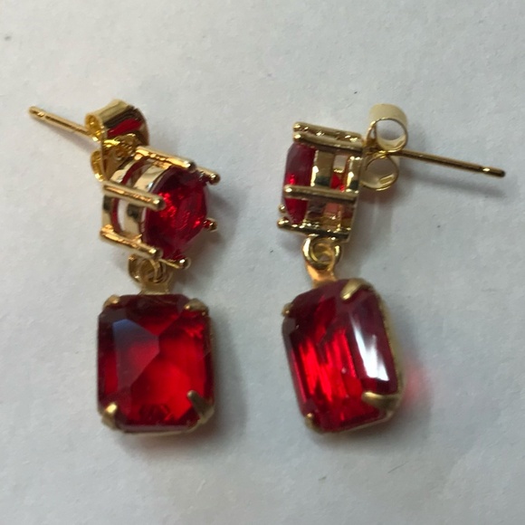Crimson Peak Lady Edith Sharpe Gothic Ruby Earrings, Handmade Replicas - Picture 10 of 14